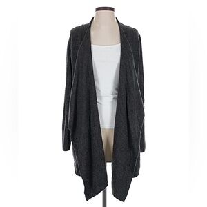 Barefoot Dreams Cozy Black Open-Front Cardigan Sweater Dark Gray - S/M